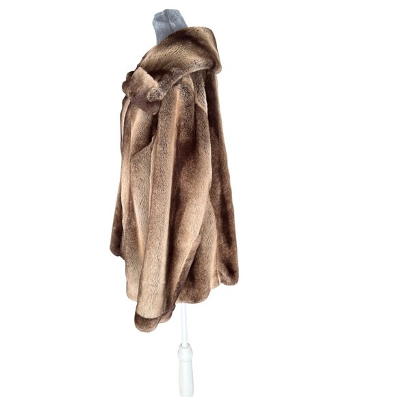 Gallery Womens Faux Fur Coat 1X Brown Zip Front Jacket Acrylic/Polyester Soft Wa - Picture 3 of 6